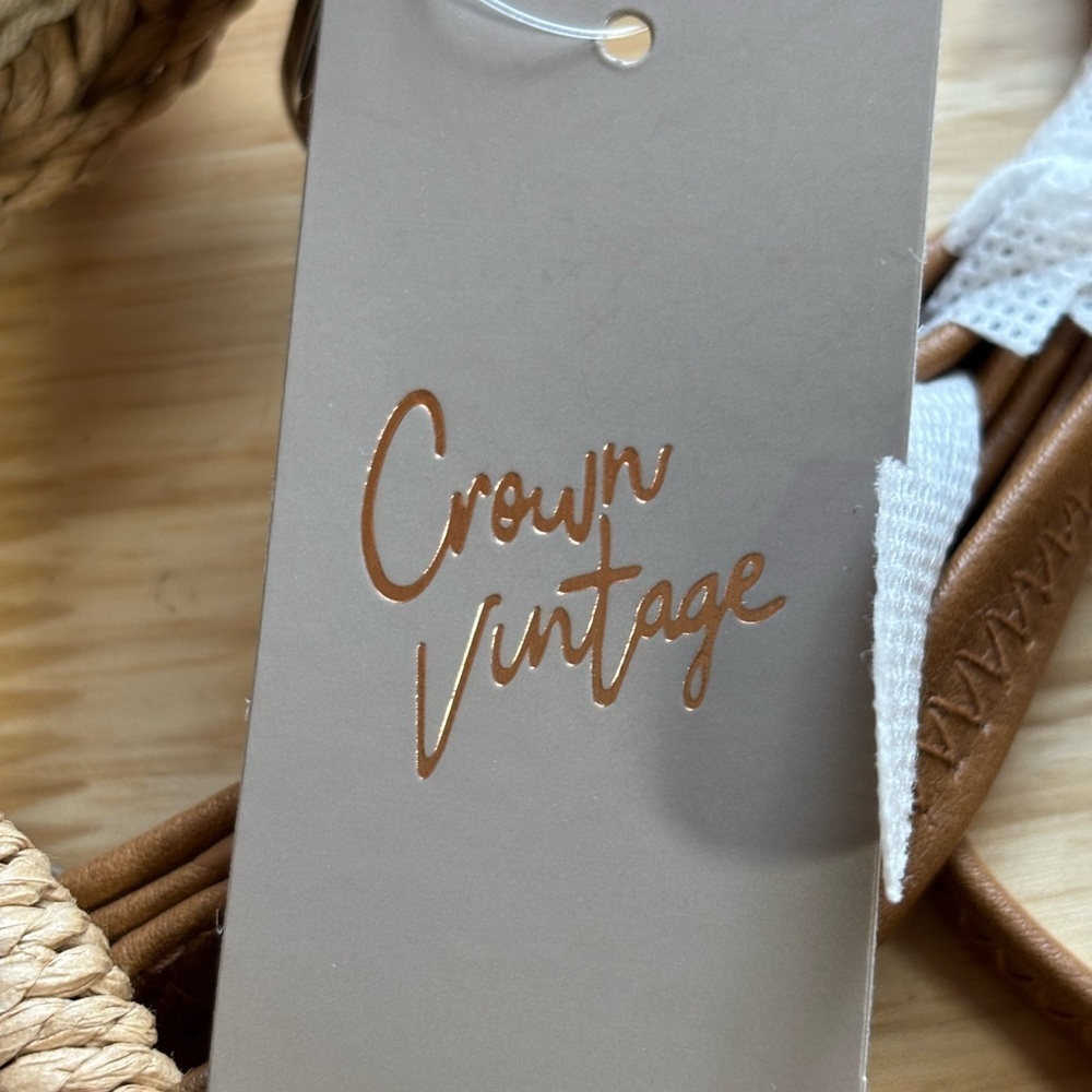 NWT Crown Vintage Brown and Red Bag with Rainbow Stripes - Picture 3 of 6